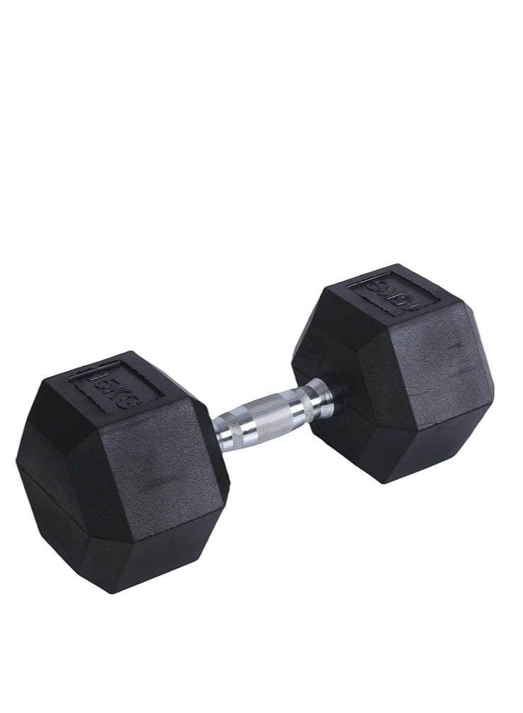 بلا نهاية زوج من الدمبل سداسي الشكل مطلي بالمطاط بوزن 15 كجم (2 × 33 رطلاً) | اللون: أسود | المادة: حديد ومطاط | مثالي لكمال الأجسام، واللياقة البدنية، ورفع الأثقال، والتدريب في المنزل أو الصالة الرياضية - Image 3