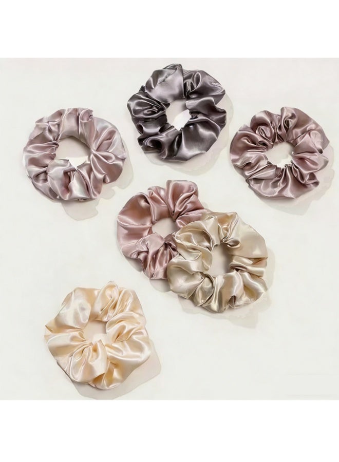 QINGYAN Satin Hair Bands 12PK for Women Girls,Soft Than Silk for Hair,Big Pony Tail Holders and Hair Ties for Girls, Fashion Ties and Bands for Thin Thick Curly Hair,Never Damage Hair,Hair Accessories - Image 2