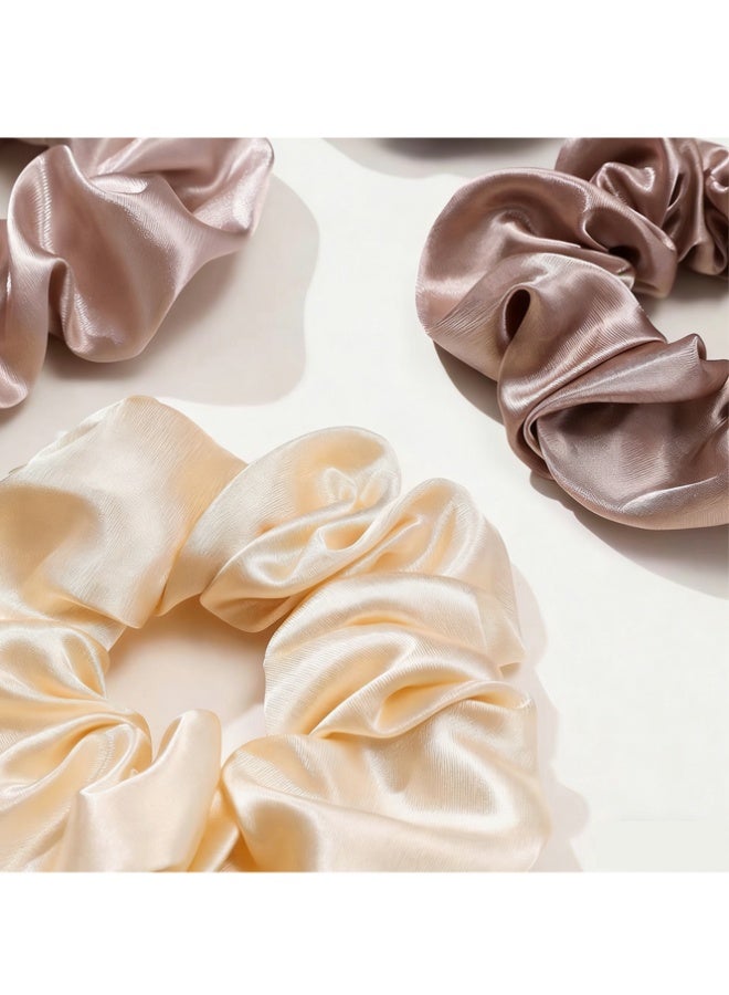 QINGYAN Satin Hair Bands 12PK for Women Girls,Soft Than Silk for Hair,Big Pony Tail Holders and Hair Ties for Girls, Fashion Ties and Bands for Thin Thick Curly Hair,Never Damage Hair,Hair Accessories - Image 3
