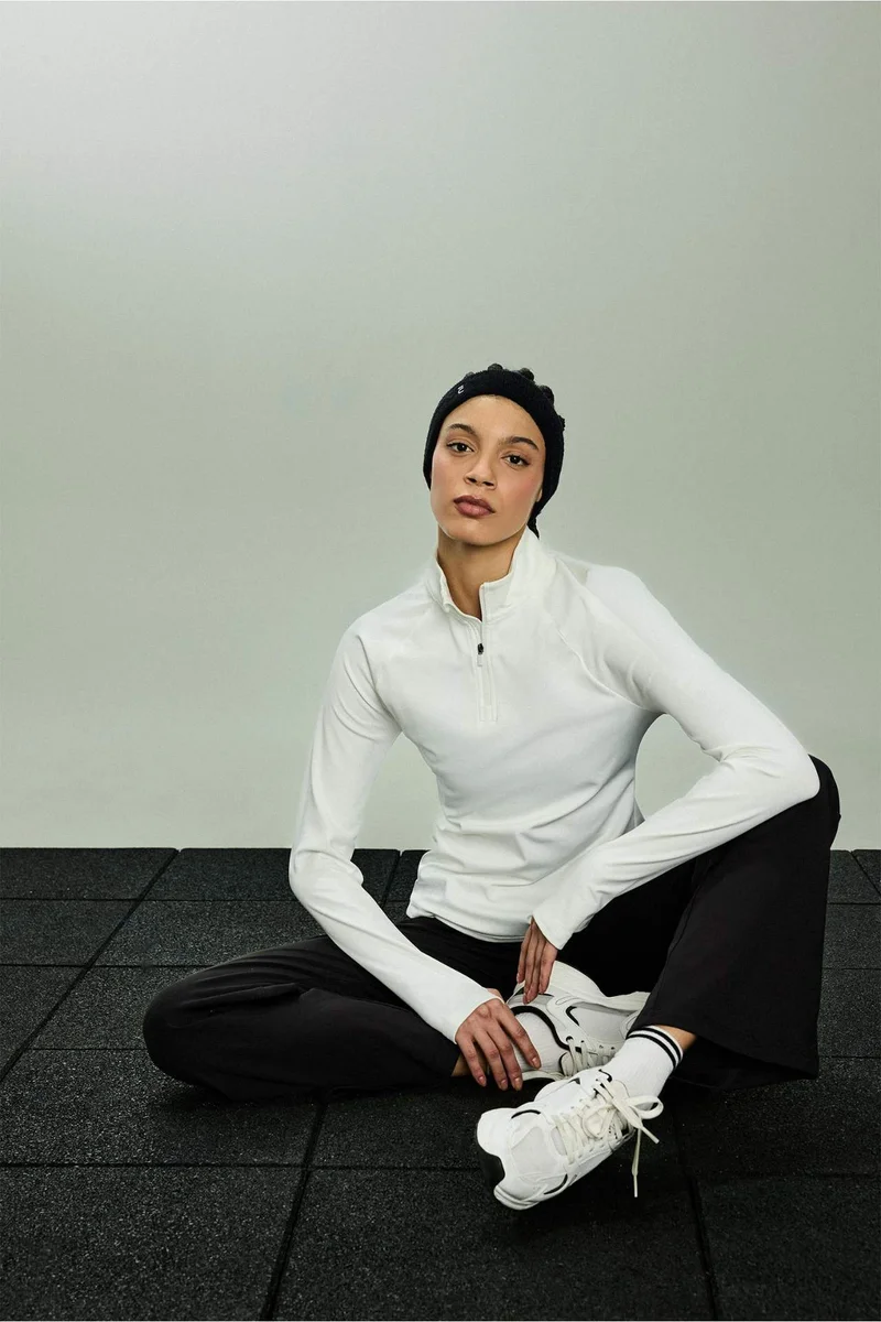 Defacto  Standard Fit Stand Collar Sports T-Shirt for Women | Best Price UAE