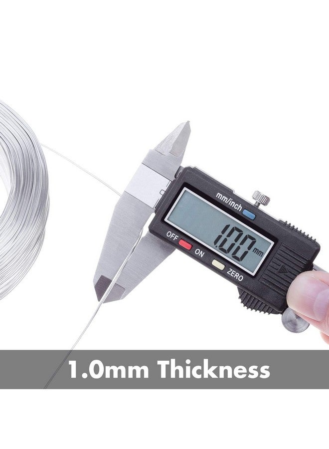 anezus Aluminum Wire Anezus 18 Gauge 328 Ft Metal Wire Bendable Sculpting Aluminum Wire 1Mm For Crafts Jewelry Making Beading Floral (Silver) - Image 3