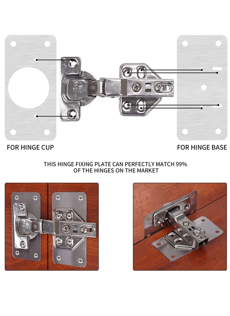Generic - Hinge Repair Kit, Cabinet Door Hinge Repair Plate Hinge Fixing Plate for Kitchen Cupboard Door Locker Cabinet Door Hinge Repair Brackets with Mounting Screws 8 Pack - Image 1