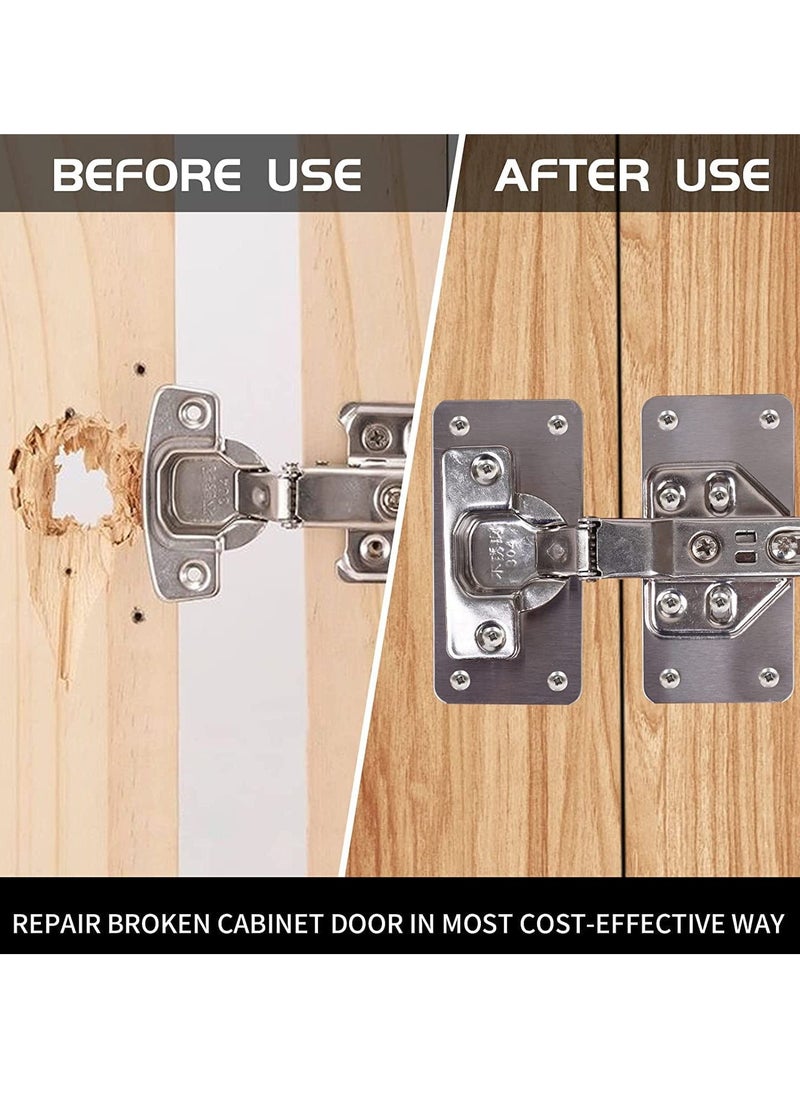 Generic - Hinge Repair Kit, Cabinet Door Hinge Repair Plate Hinge Fixing Plate for Kitchen Cupboard Door Locker Cabinet Door Hinge Repair Brackets with Mounting Screws 8 Pack - Image 1