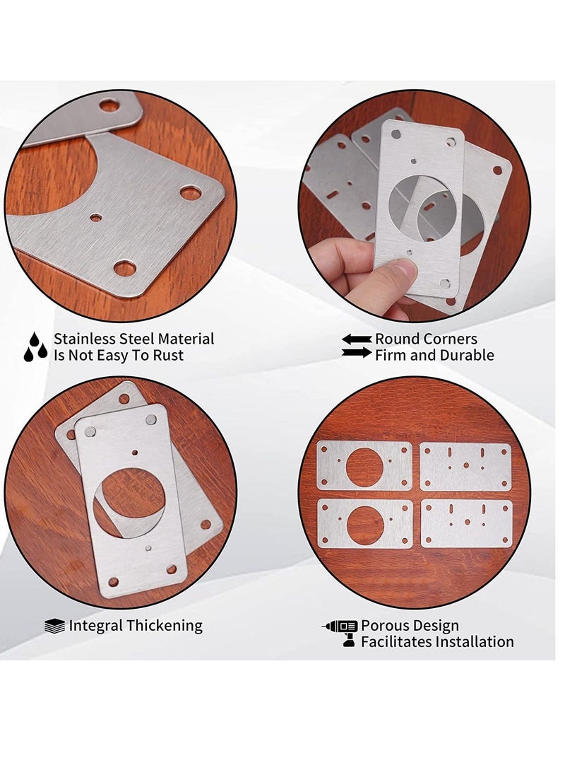 Generic - Hinge Repair Kit, Cabinet Door Hinge Repair Plate Hinge Fixing Plate for Kitchen Cupboard Door Locker Cabinet Door Hinge Repair Brackets with Mounting Screws 8 Pack - Image 1