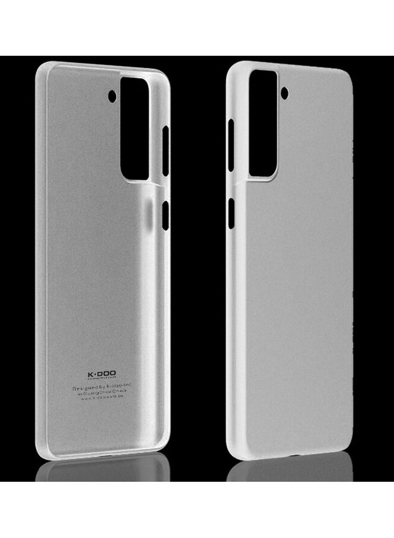 K-Doo غطاء خلفي رفيع للغاية من Air Skin لهاتف Samsung Galaxy S22 Frosted مضاد للانزلاق بتغطية كاملة باللون الأبيض - Image 3