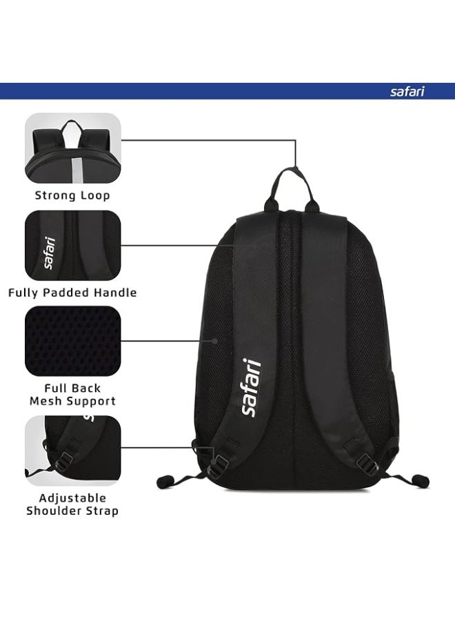 Safari Flash Medium 26L Water Resistant Polyester Casual Standard Backpack - Black - Image 3