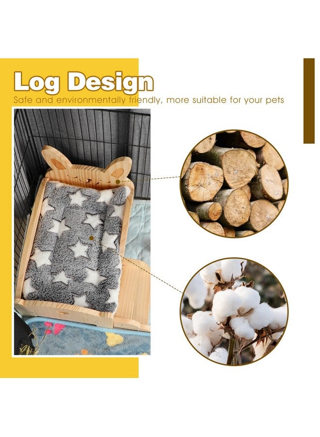 Rypet Wooden Guinea Pig Bed with Stairs and Mat Cozy Small Animals Cushion Bed Detachable Small Pet Hut Habitats for Guinea Pig Dwarf Rabbit Chinchillas Hamster Ferret - Image 3