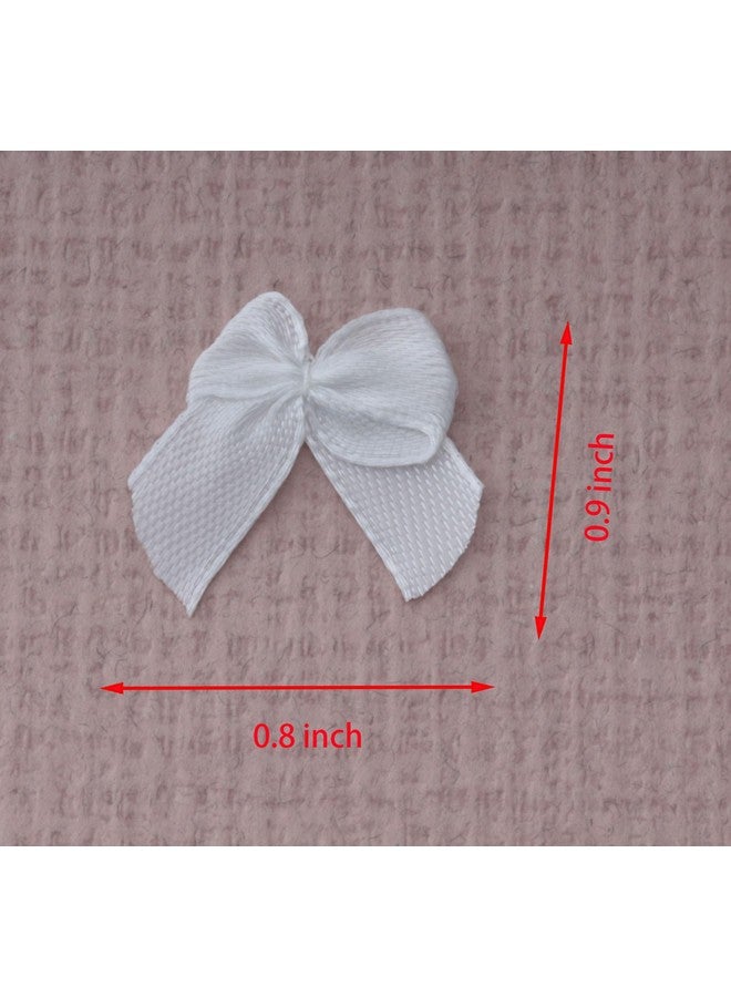 Sowaka 50 Pcs Mini Satin Ribbon Bow 0.9 Inch Small Soft Cute Elegant Bows for Craft DIY Making Kit Art Scrapbooking Sewing Christmas Gift Wedding Theme Parties Decoration Gift Supplies (White) - Image 2