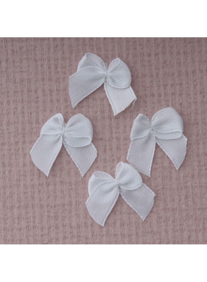 Sowaka 50 Pcs Mini Satin Ribbon Bow 0.9 Inch Small Soft Cute Elegant Bows for Craft DIY Making Kit Art Scrapbooking Sewing Christmas Gift Wedding Theme Parties Decoration Gift Supplies (White) - Image 4