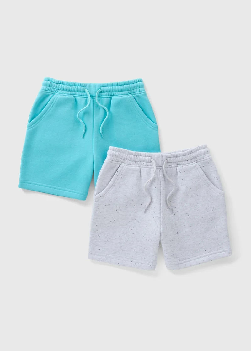 Matalan 2 Pack Boys Grey & Turquoise Jogger Shorts
