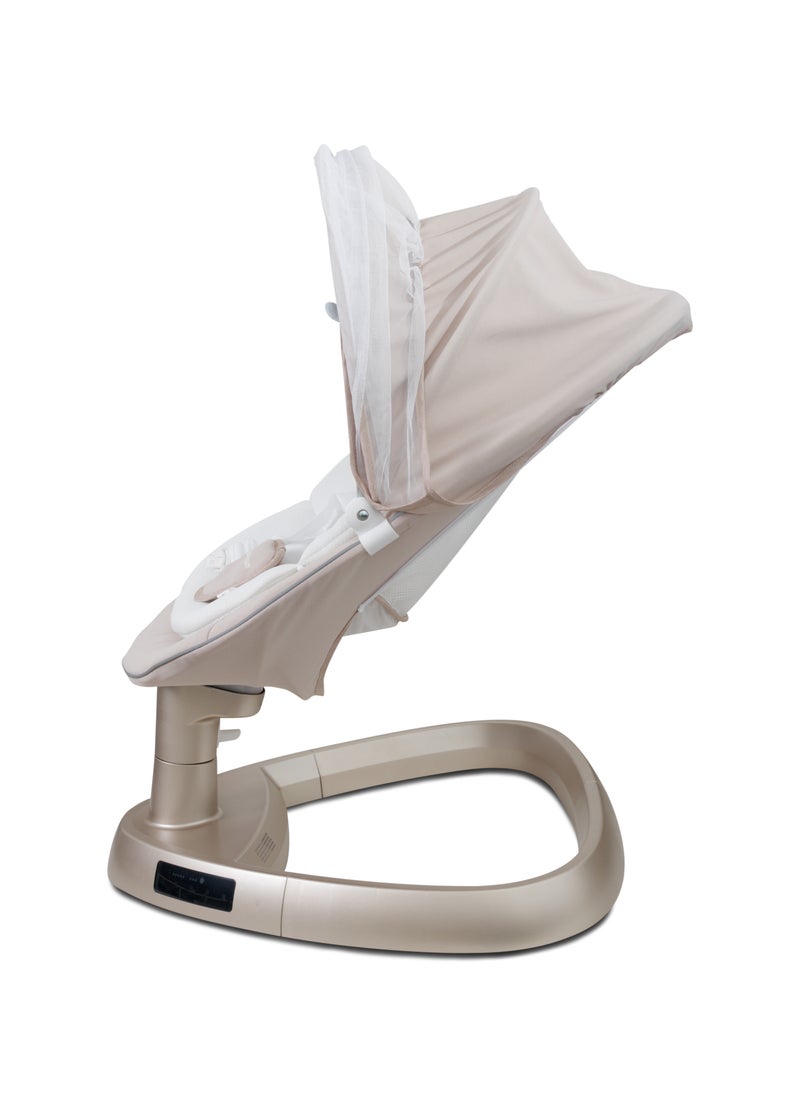BabyDream Baby swing multi-functional 4in1 deluxe with remote and Bluetooth Khaki  - Image 3