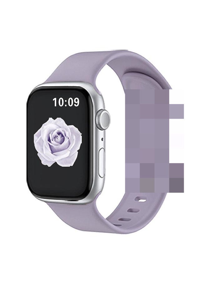 For Apple Silicone Strap Iwatch Strap Apple Watch With Butterfly Buckle 8 Buckle Apple Strap Bag Buckle-Color:Brick Cyan-Specifications:38/40/41mm Plus Size - Image 1
