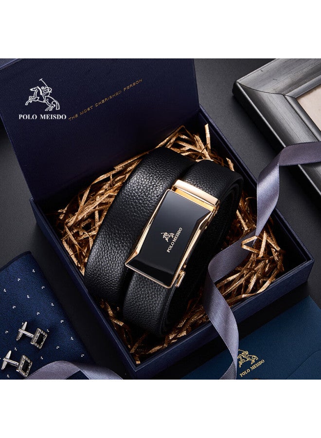 Polomeisdo Paul Meisite Men's Leather Belt With Automatic Buckle, Gift Box, Self-operated, Qixi Valentine's Day Gift For Boyfriend Or Husband - Image 1