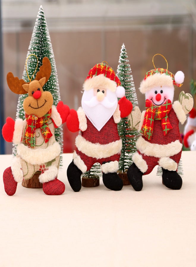 Christmas decorations old man snowman deer Christmas gift small pendant plush doll Christmas tree pendant supplies large snowman - Image 3