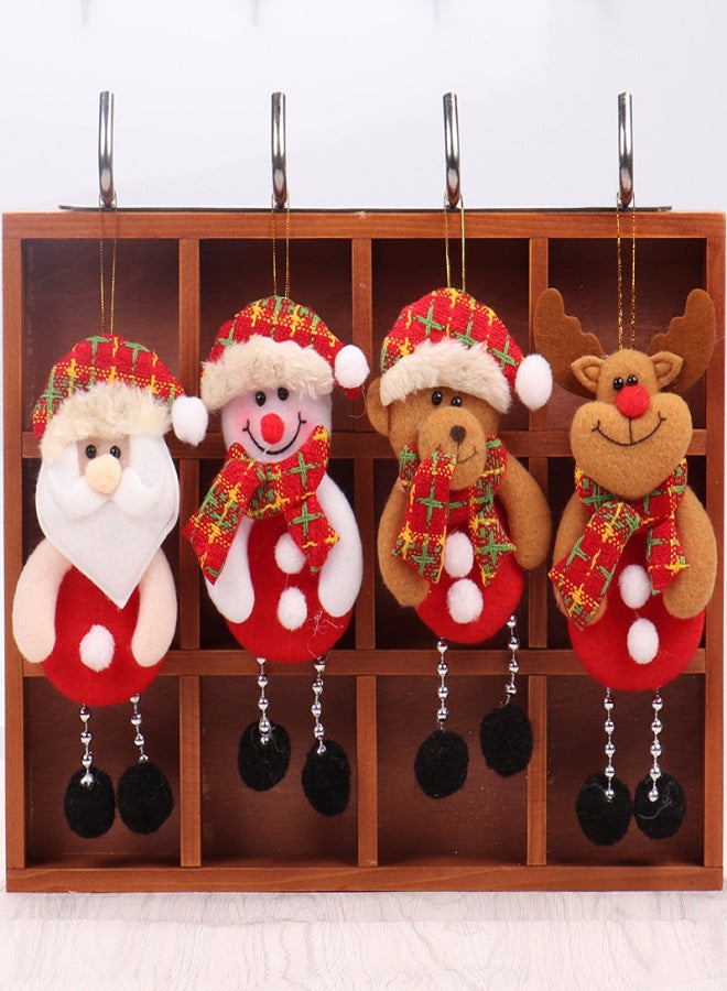 Christmas decorations old man snowman deer Christmas gift small pendant plush doll Christmas tree pendant supplies large snowman - Image 2