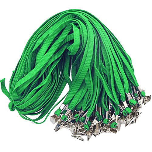 Beebel Green Lanyards 50PCS 32-Inch Flat Lanyards with Badge Clip (Green) - Image 1
