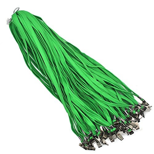 Beebel Green Lanyards 50PCS 32-Inch Flat Lanyards with Badge Clip (Green) - Image 3