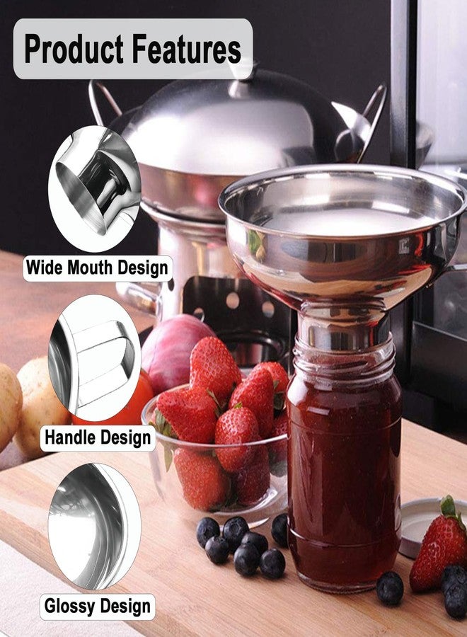Lmoszuak Stainless Steel Food Canning Funnels for Kitchen Use,Wide Mouth Funnel for Regular Mason Jar,Large Canning Supplies Kit for Filling Bottle(2pcs funnels,Strainer,mesh,Dispensing Funnel) - Image 3