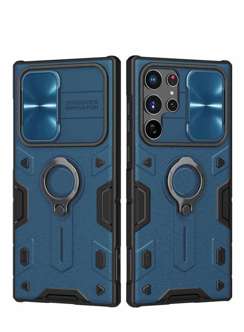 Captaintech Case for Samsung S22 Ultra Case with Kickstand  Camera Lens Cover - Image 1