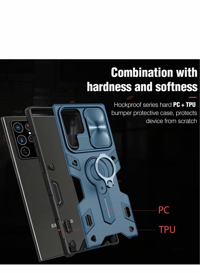 Captaintech Case for Samsung S22 Ultra Case with Kickstand  Camera Lens Cover - Image 4