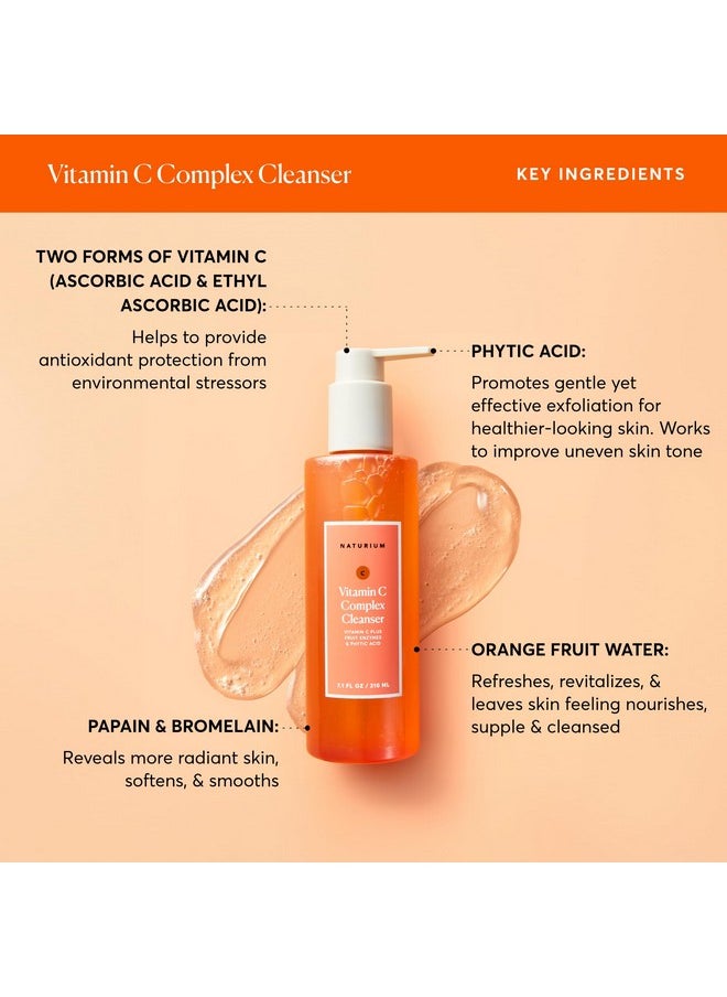 NATURIUM Naturium Vitamin C Complex Cleanser, Gently Exfoliating & Deeply Cleansing Foaming Face Wash Gel with Phytic Acid & Fruit Enzymes, 7.1 oz  - Image 3