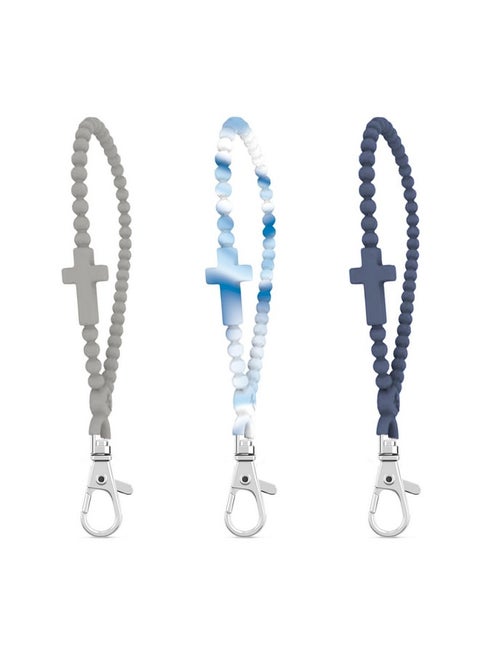Jesus Loop - Cross Keychain Wristlet Keychain Christian Keychain - Keychain Accessories Key Chains Women (Offshore (3 Pack))