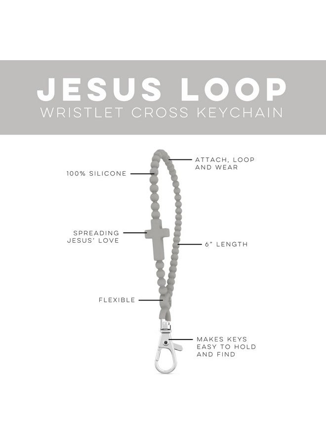 Ryan & Rose - Jesus Loop - Cross Keychain Wristlet Keychain Christian Keychain - Keychain Accessories Key Chains Women (Offshore (3 Pack)) - Image 1