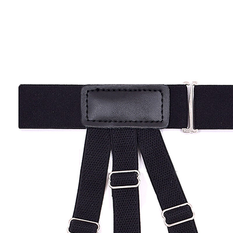 2pcs Non- Shirt Clip Elastic Shirt Stays Garters Adjustable Thigh Shirt Tuck Suspenders Keepers Holder for Men Black - Image 2
