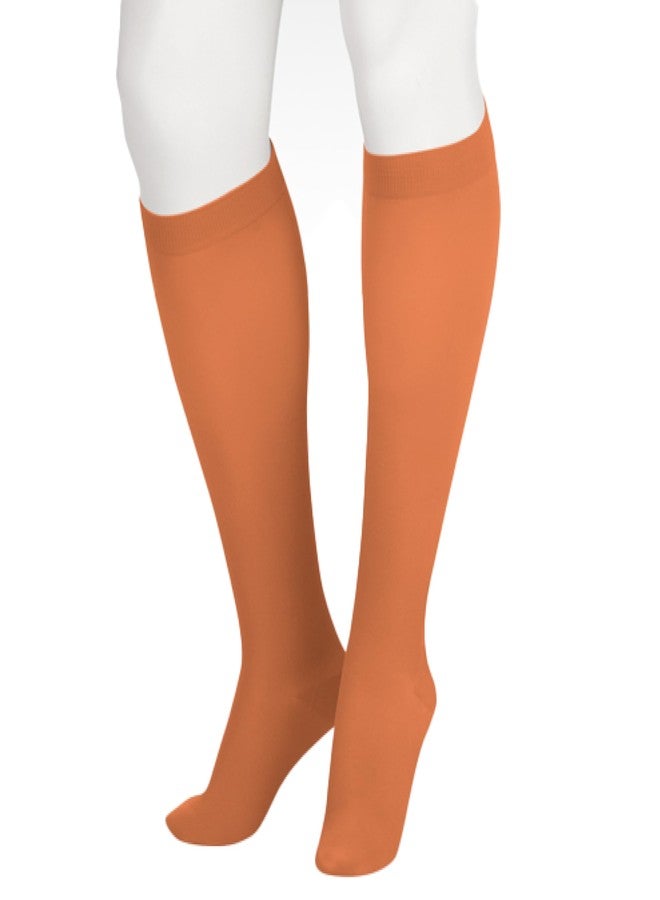 Juzo Soft 2001 Knee-High 20-30 mmHg Closed Toe Compression Stocking with Silicone Top Band for Men & Women, Regular, 4 (IV), Cinnamon - Image 1