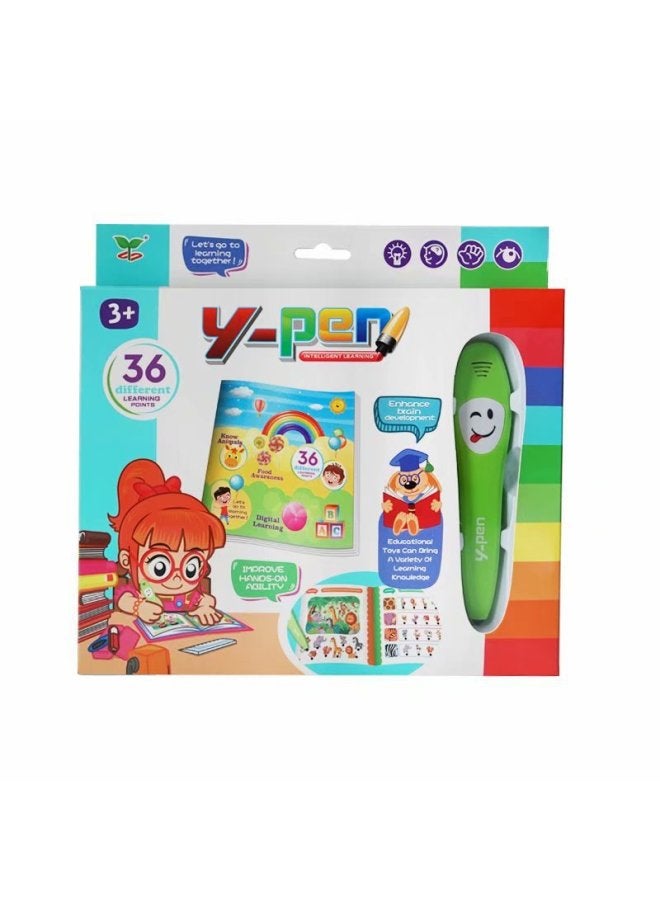 Children's Early Education Intelligence Toys Ypen Smart Logic Sound English Learning Pen Reading Pen Interactive Educational Toy-Color:Green - Image 1