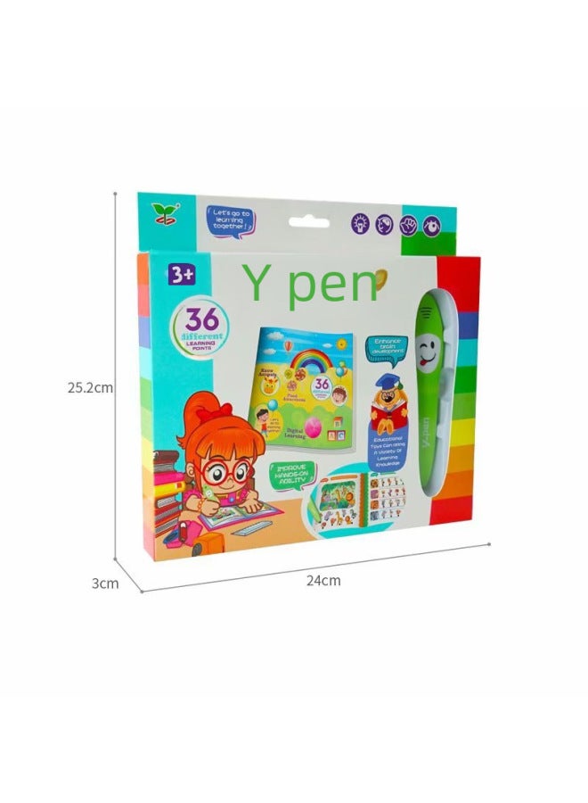 Children's Early Education Intelligence Toys Ypen Smart Logic Sound English Learning Pen Reading Pen Interactive Educational Toy-Color:Green - Image 5