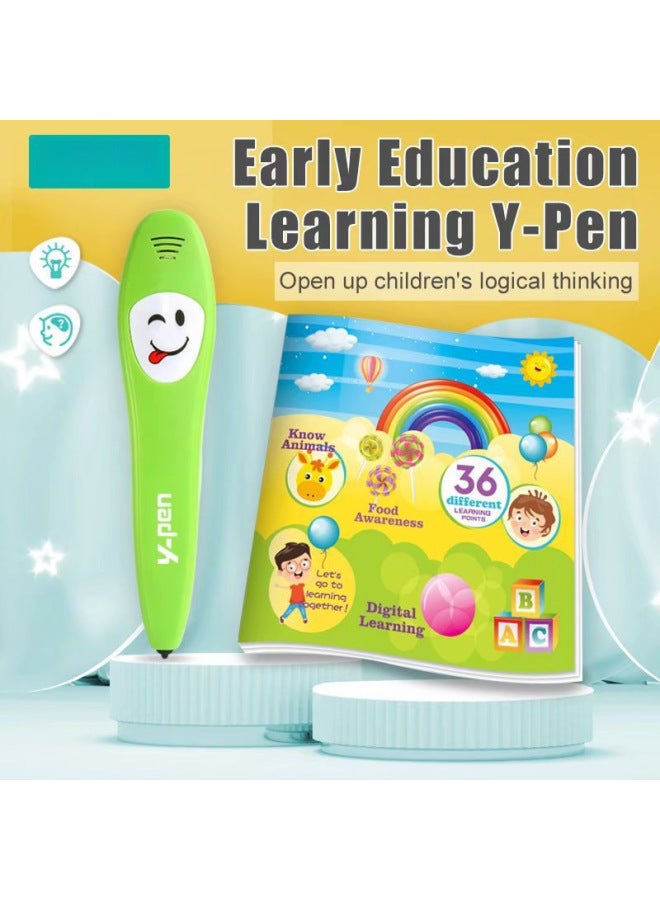 Children's Early Education Intelligence Toys Ypen Smart Logic Sound English Learning Pen Reading Pen Interactive Educational Toy-Color:Green - Image 2