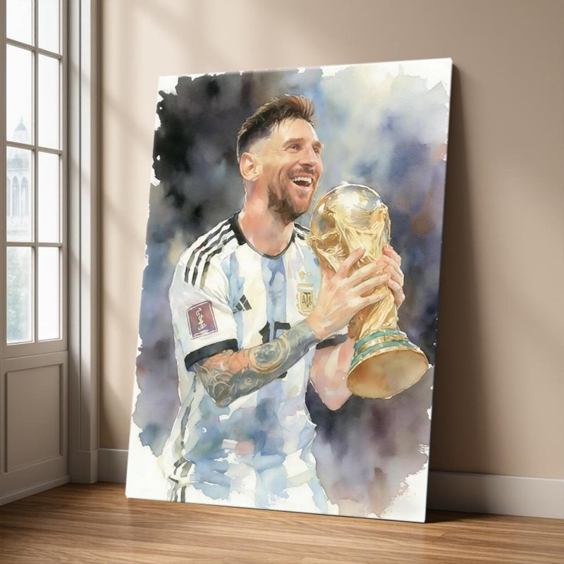 ARS Framed Canvas Abstract Painting Print of Lionel Messi, Soccer Fans, Soccer Lovers, Number 10 Football Decor, World Cup 2026, Wall Art Print Wall Decor for Office Living Room Bedroom Gifting - Image 2