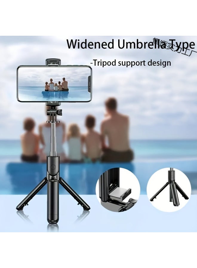 Bluetooth Selfie Stick Multi-function Handheld Landing Photo Live Broadcast Horizontal And Vertical Universal Tripod Artifact-Color:S03 Black (without Light)  - Image 2