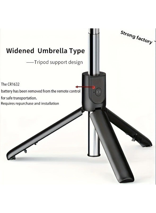 Bluetooth Selfie Stick Multi-function Handheld Landing Photo Live Broadcast Horizontal And Vertical Universal Tripod Artifact-Color:S03 Black (without Light)  - Image 4