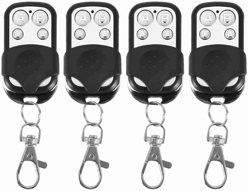 Four Universal Wireless Remote Control Keychains for car Garage Doors, 433.92MHz Remote Control.