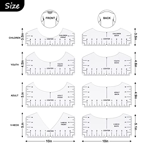 tietoc 12pcs Tshirt Ruler Guide for Vinyl Alignment, T Shirt Measurement Accessories Tools for Cricut Heat Press & Cameo & HTV Transfer Vinyl, Stocking Stuffers Gifts for Women，Christmas Gifts for Mom - Image 2