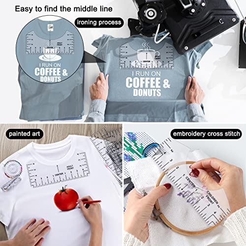 tietoc 12pcs Tshirt Ruler Guide for Vinyl Alignment, T Shirt Measurement Accessories Tools for Cricut Heat Press & Cameo & HTV Transfer Vinyl, Stocking Stuffers Gifts for Women，Christmas Gifts for Mom - Image 3