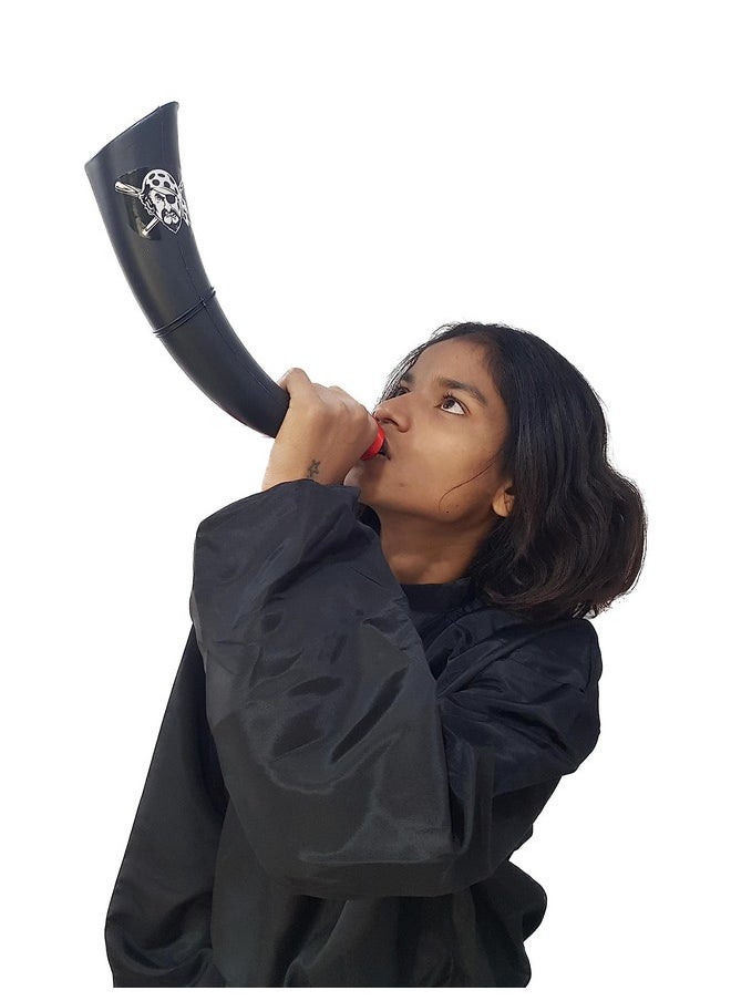BookMyCostume BookMyCostume Pirate Captain Bugle Horn Fancy Dress Costume Accessory for Halloween, Black  - Image 2