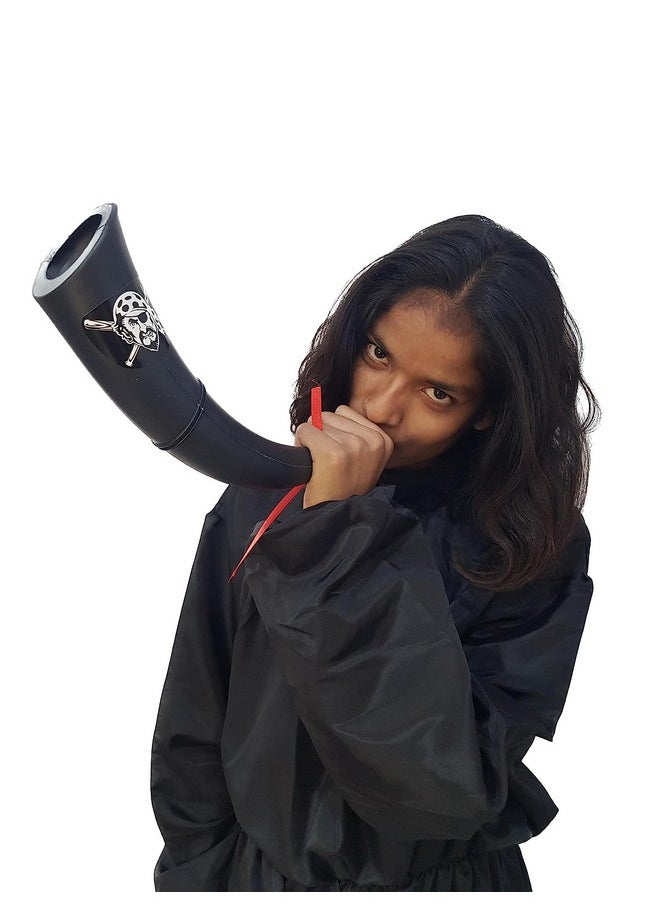 BookMyCostume BookMyCostume Pirate Captain Bugle Horn Fancy Dress Costume Accessory for Halloween, Black  - Image 1