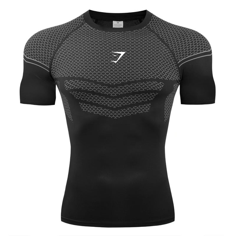 GYMSHARK/ONYX5 Men's Athletic T-Shirt Quick-Dry Breathable Stretch Crew Neck Short Sleeve Fitted Training Top - Image 1