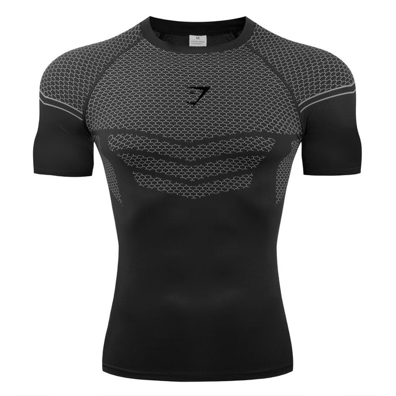 GYMSHARK/ONYX5 Men's Athletic T-Shirt Quick-Dry Breathable Stretch Crew Neck Short Sleeve Fitted Training Top - Image 5