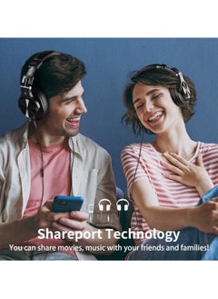 OneOdio OneOdio A71 Hi-Res Studio Recording Headphones - Wired Over Ear Headphones with SharePort, Professional Monitoring & Mixing Foldable Headphones with Stereo Sound (Black)  - Image 2