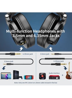 OneOdio OneOdio A71 Hi-Res Studio Recording Headphones - Wired Over Ear Headphones with SharePort, Professional Monitoring & Mixing Foldable Headphones with Stereo Sound (Black)  - Image 5