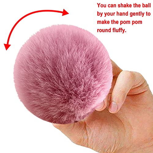 BQTQ 30 Pieces Faux Fur Pom Pom Balls with Elastic Loop Faux Rabbit Fur Fluffy Pompoms for Hats Beanie Scarves Gloves Bags Accessories(15 Soft Colors, 2 Pcs Each Color) - Image 4