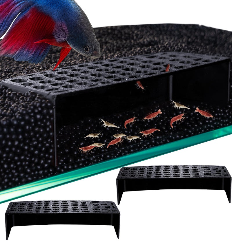 HERPDEN 2Pcs Shrimp Hide Cave, Aquarium Shelter, Shrimp Tank Accessories, Fish Tank Decorations (Black) - Image 1
