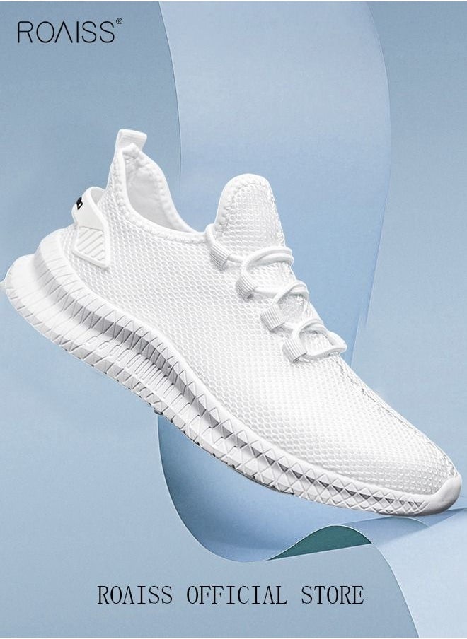 roaiss New Arrival Running Sports Shoes for Men Sneakers Mesh Breathable Footwear Classic Design Walking Shoes Casual Shoe Outdoor Non-Slip Camping Shoes Summer Colorblock Sneakers - Image 1