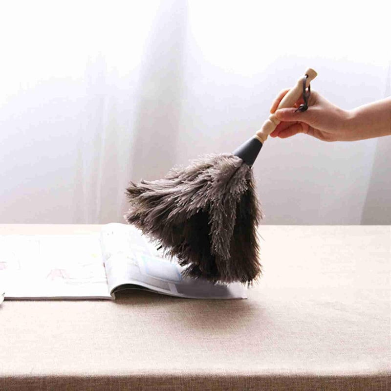 Ejoyous Feathers Duster, 13.4in Anti Static Feathers Duster with Wood Handle Reusable, Eco-Friendly Handheld Dust Removal Cleaning Tool for Keyboard Home Car Office - Image 4