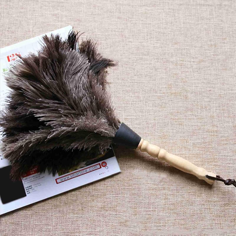 Ejoyous Feathers Duster, 13.4in Anti Static Feathers Duster with Wood Handle Reusable, Eco-Friendly Handheld Dust Removal Cleaning Tool for Keyboard Home Car Office - Image 3