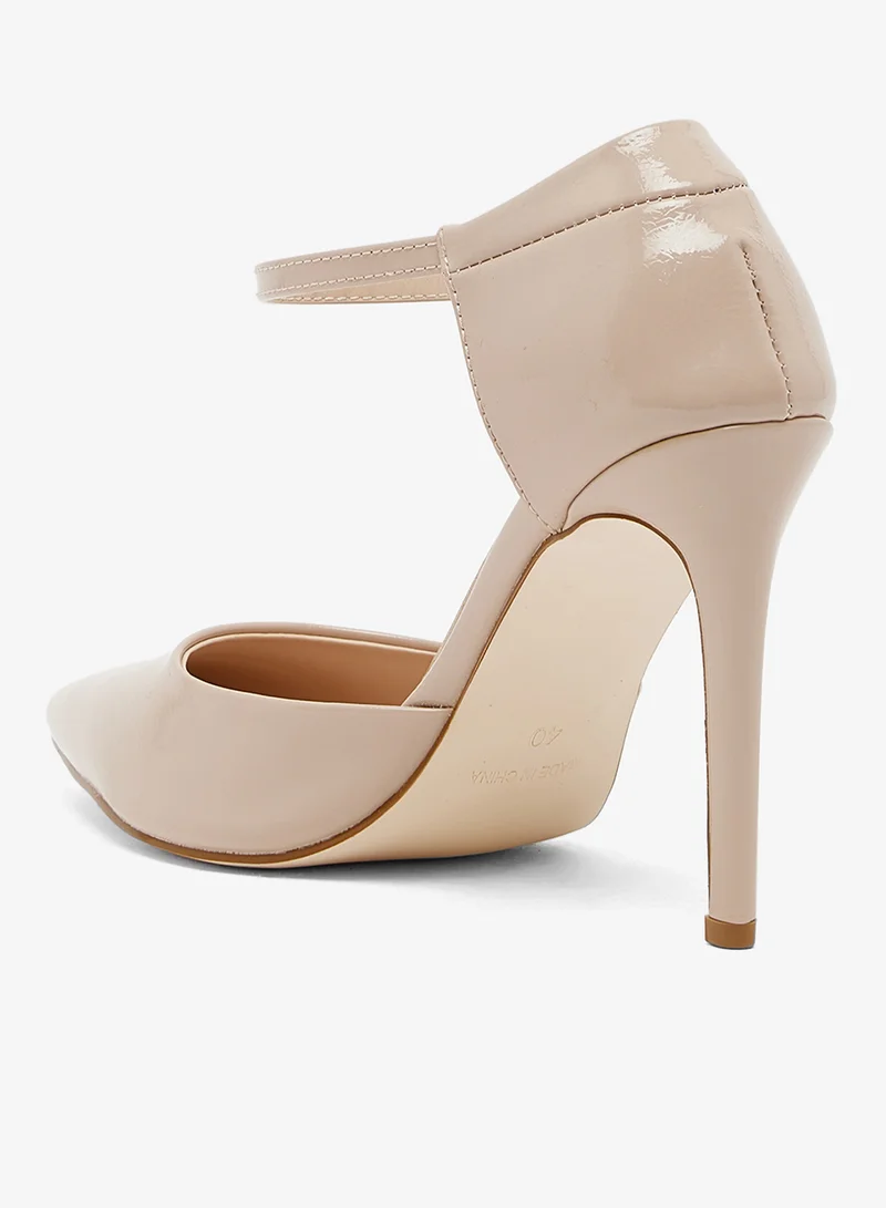ELLA Beige High Heel Pumps With Strap for Women | Best Price UAE